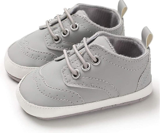 Baby Boys Shoes Prewalker PU Sneakers (Grey)